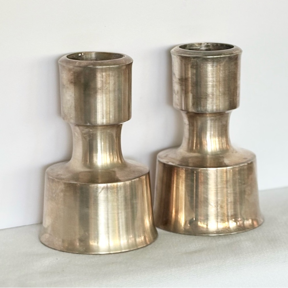 Mid-Century DANSK SILVER PLATED Candle Holders - Set of 2